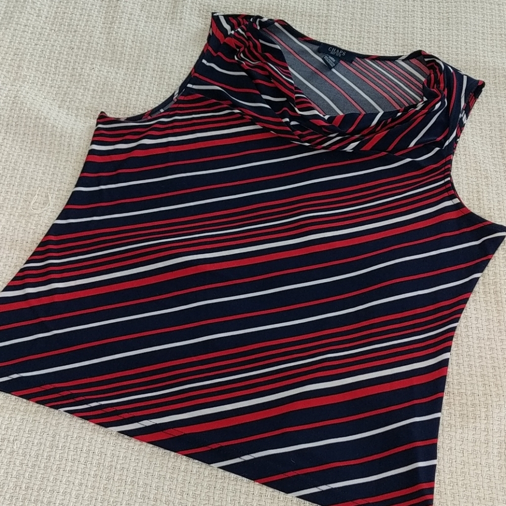 Chaps sleeveless top with cowl neck